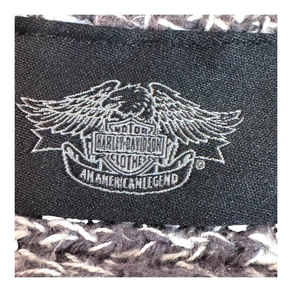 Harley-Davidson XS Womens Knit Sweater Black & White Biker Blend Biker Pullover - Picture 3 of 5